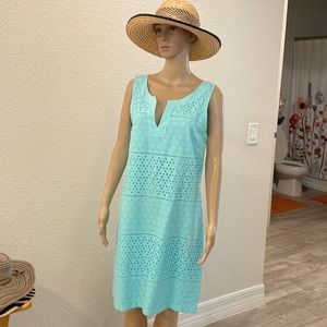 BR eyelet light blue dress
